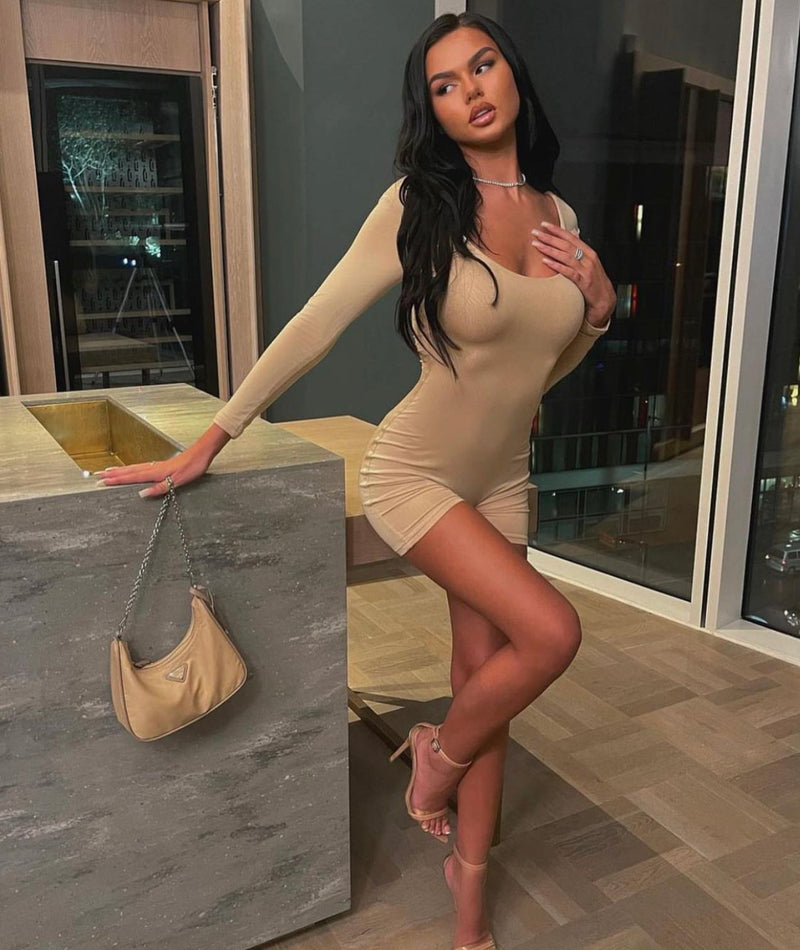 Beige Double Up Playsuit