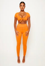 Orange Knot Crop Top