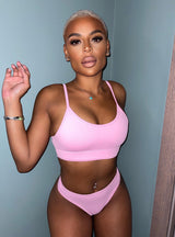 Pink Bra & Thong Set