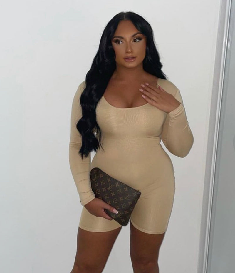 Beige Double Up Playsuit