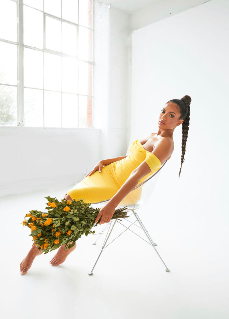 Yellow Double Mesh Dress