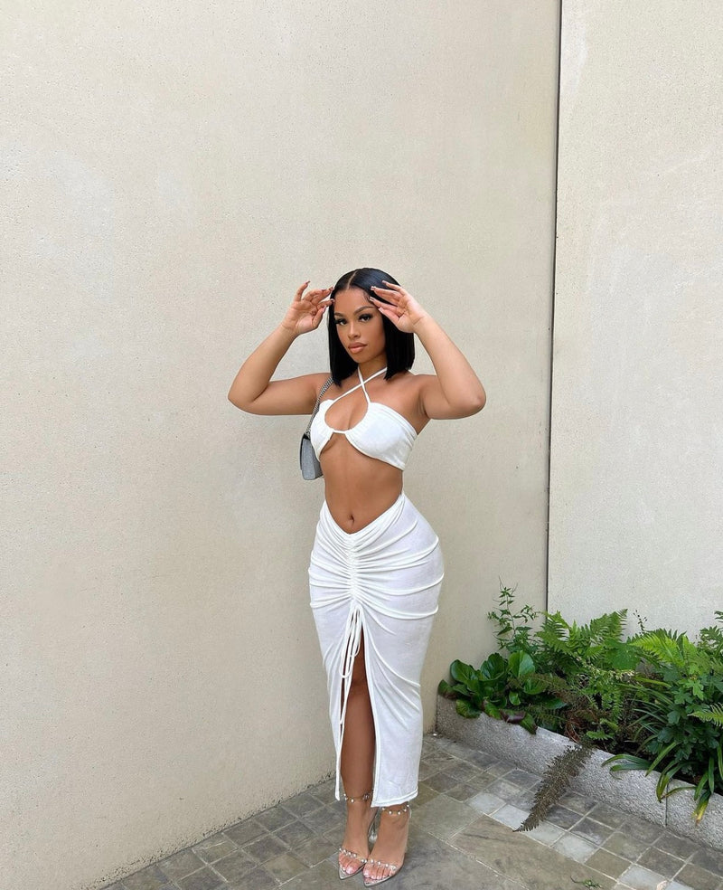 White Luxe Backless Set