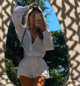 White Tailored Shirt & Short Set